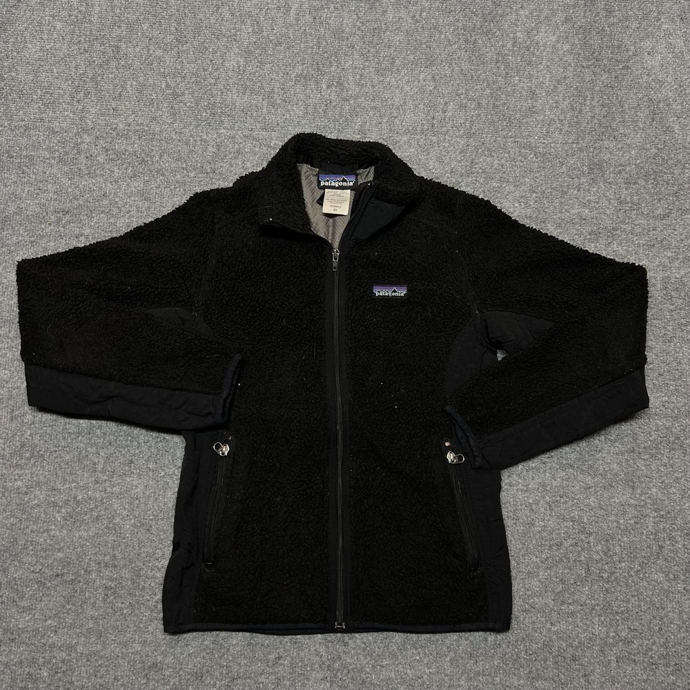 Patagonia Jacket Womens XS Black High Pile Fleece Full Zip Lined Warm Outdoor